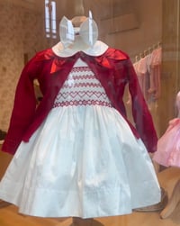 Image 1 of White & red smocking dress