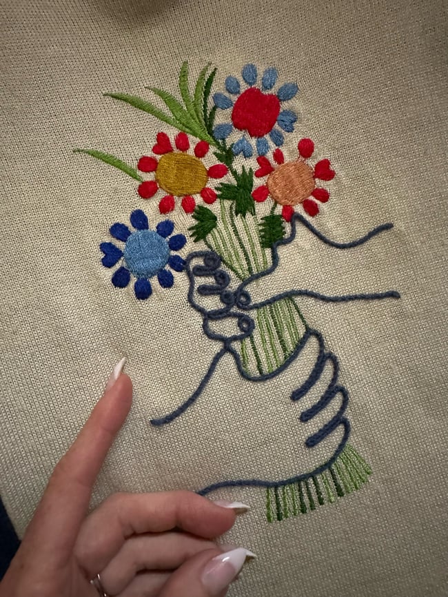 70s knit PICASSO flowers sweater