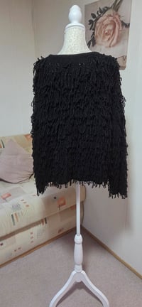 Image 7 of New Look Black Shaggy Fringe Cardigan – Size L
