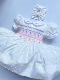 Image 1 of Multicolour Swiss dot smock dress 