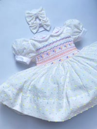 Image 2 of Multicolour Swiss dot smock dress 
