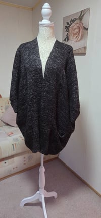 Image 3 of Atmosphere Black Metallic Cocoon Cardigan with Pockets – Size 14