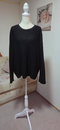 Image 3 of Boohoo Black Oversized Knit Jumper – UK 18