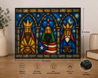 Image 1 of Los Reyes Magos Canvas Art Print – Puerto Rican Three Wise Men Wall Decor (8x10)