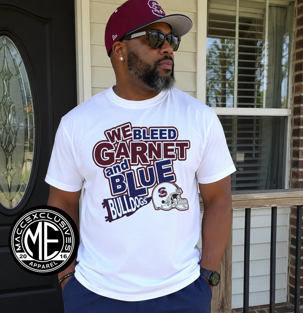 Image of WE BLEED GARNET AND BLUE