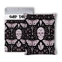 Image 1 of Gothic Celestial Skull Moth Aesthetic Poly Mailers | 6x9 10x13 | Alt Shipping Bags