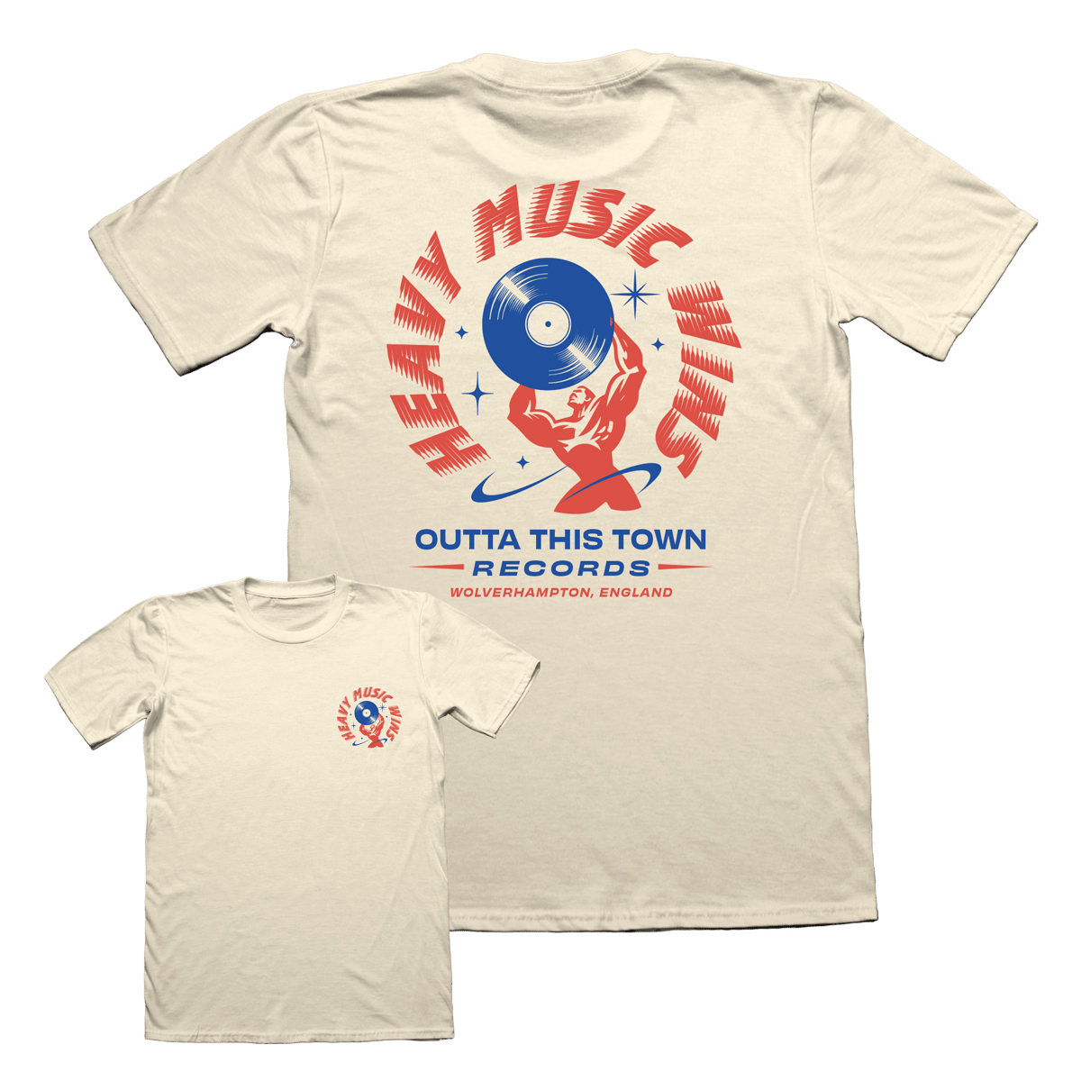 Image of Heavy Music Wins Record T-Shirt | Heather Dust 💿