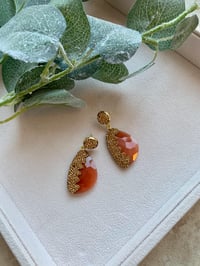 Image 2 of Mary Earrings - Coral