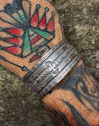 Image 6 of WL&A Handmade Ingot Old Style Harvest Cuff - 1 1/8 width - Size 7 to 7.5" Wrist
