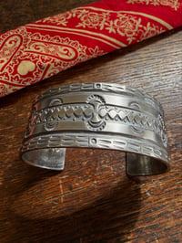 Image 1 of WL&A Handmade Ingot Old Style Harvest Cuff - 1 1/8 width - Size 7 to 7.5" Wrist