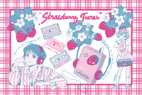 Image 1 of Strawberry Tunes risograph print