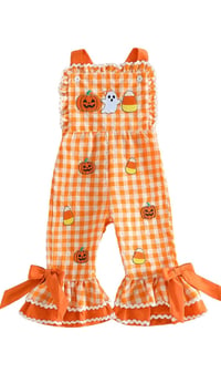 Halloween baby girl overall
