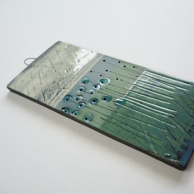 Small Ceramic Hanging Tile, Seed-heads, Nature Inspired
