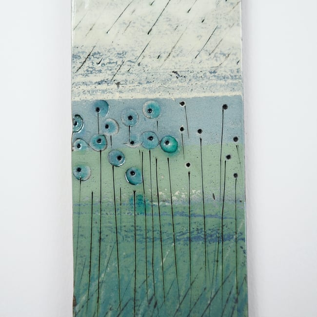 Small Ceramic Hanging Tile, Seed-heads, Nature Inspired