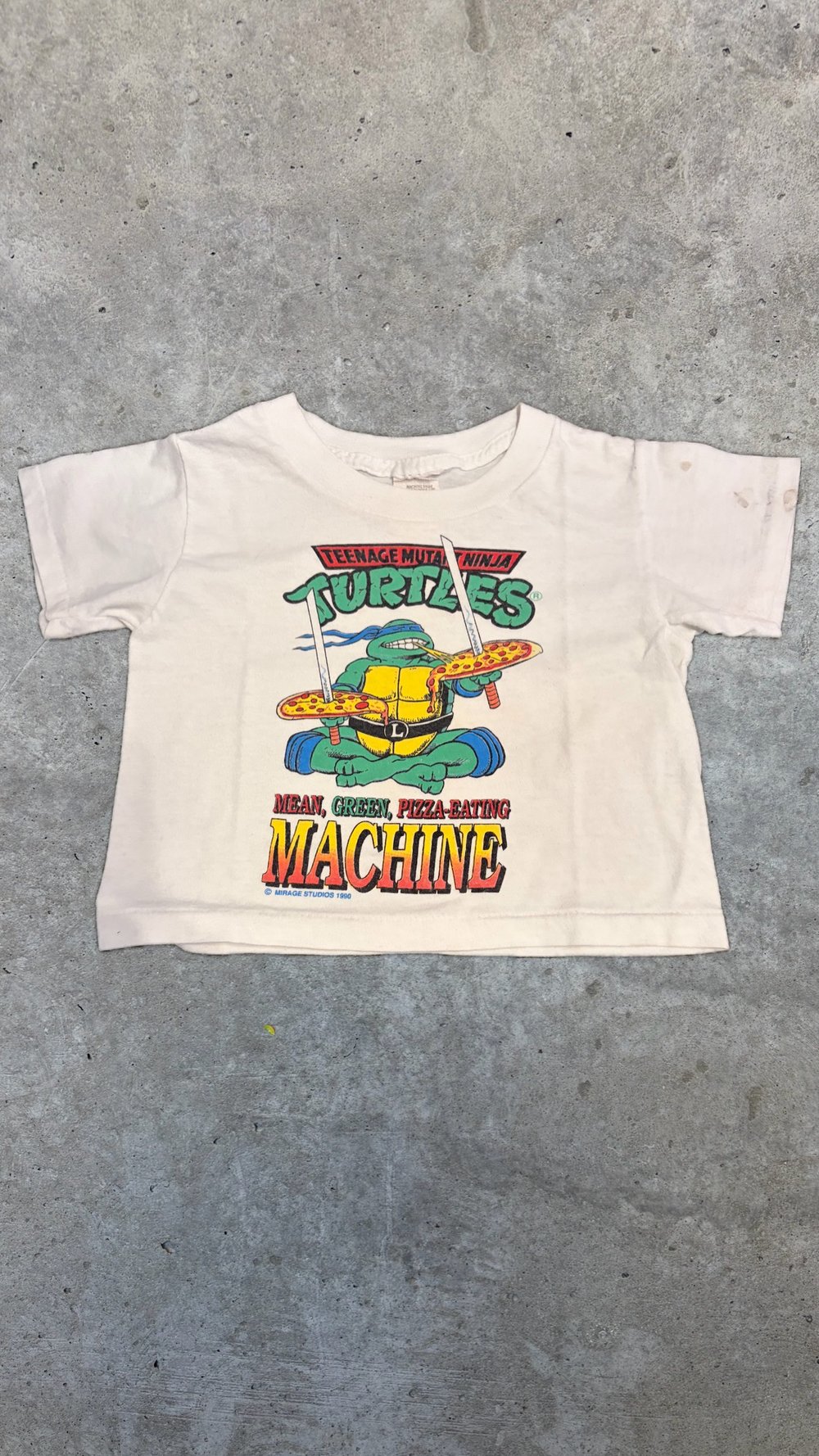 Image of Vintage 90s TMNT Leonardo Pizza Tee 2T/3T