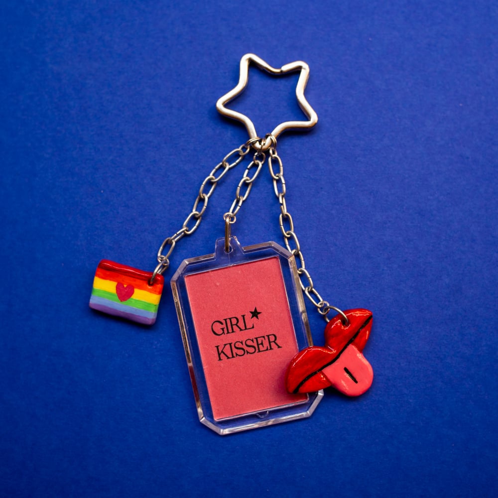 Image of girl* kisser key chain