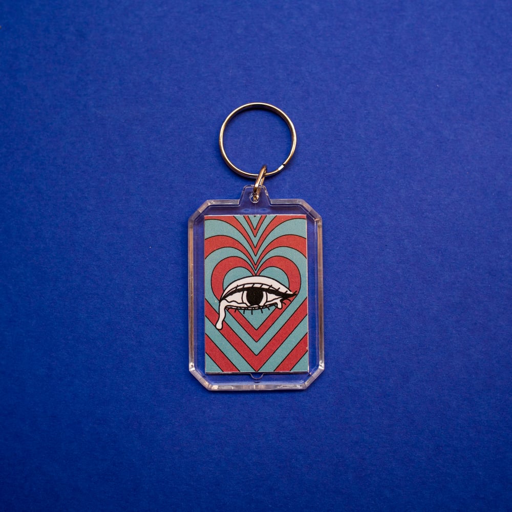 Image of psychedelic eye key chain