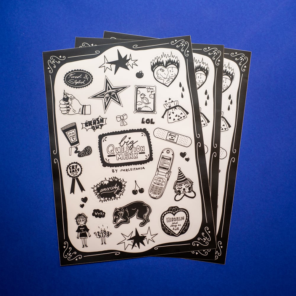 Image of big QUESTIONMARK sticker sheet