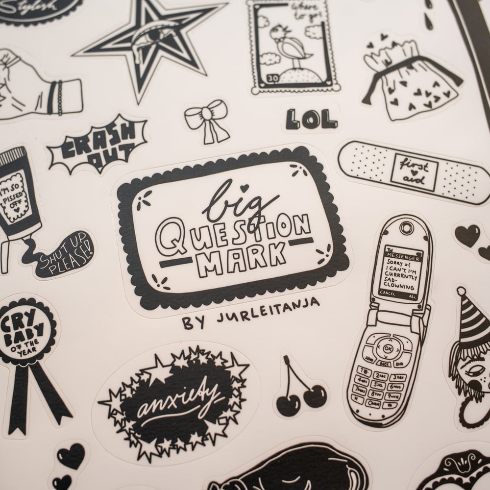 Image of big QUESTIONMARK sticker sheet