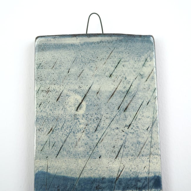 Small Ceramic Hanging Tile, Yellow Grasses, Inspired by Landscape