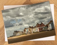 Pool of light on Aldeburgh Beach. Suffolk Coast Greeting Card