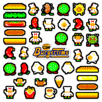 Image 1 of BurgerTime Arcade Sticker/Magnet Sets (40 Pieces) 