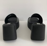 Image 8 of STEVE MADDEN Black Genuine Leather Platform Slide Sandals