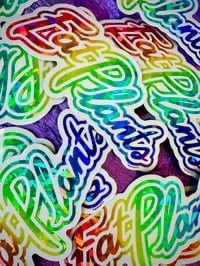 Image 2 of Eat Plants - 90s Rainbow style sticker 
