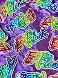 Image 1 of Eat Plants - 90s Rainbow style sticker 