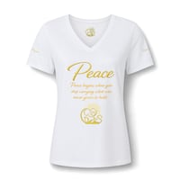 Image 2 of Peace | Strength with Deanna Inspirational V-Neck T-Shirt | Rise Strong Collection
