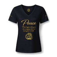 Image 5 of Peace | Strength with Deanna Inspirational V-Neck T-Shirt | Rise Strong Collection