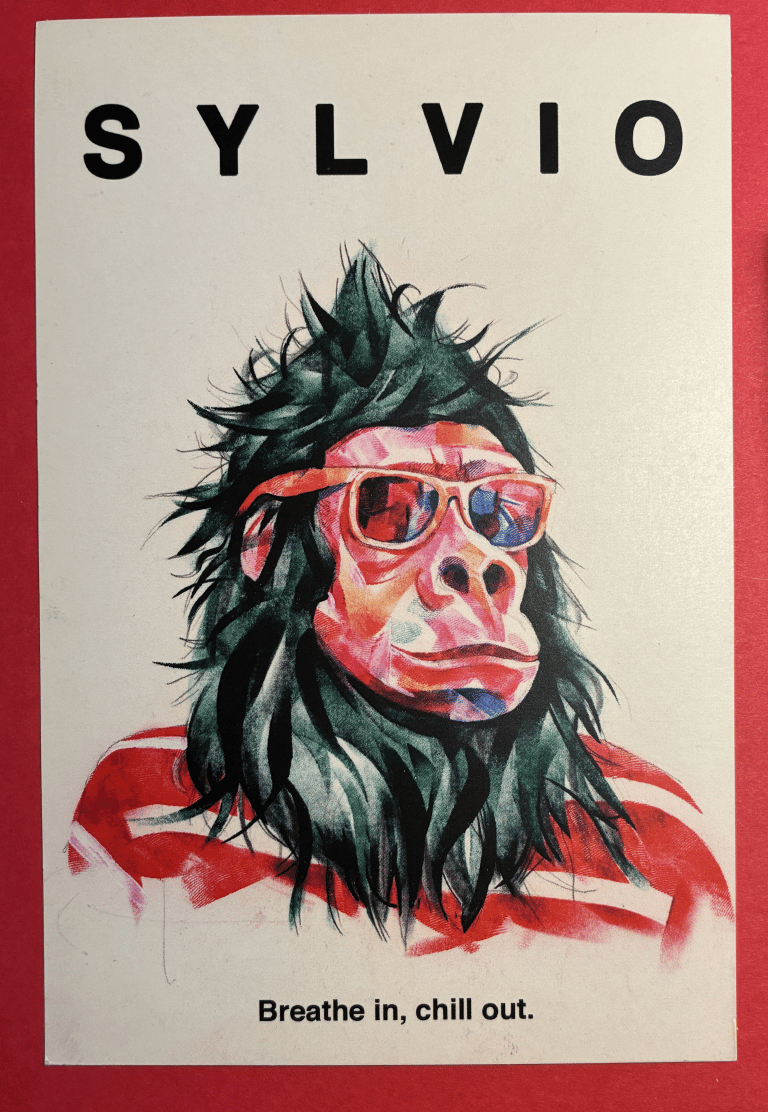 Sylvio postcard w/ Gorilla Hair