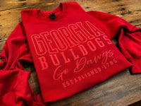 Georgia Bulldogs Tone on Tone PUFF PRINT Crew Sweatshirt