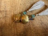 Image 7 of Shangri-La * Linen Tassel earrings/ n8