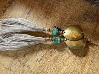 Image 9 of Shangri-La * Linen Tassel earrings/ n8