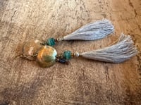 Image 10 of Shangri-La * Linen Tassel earrings/ n8