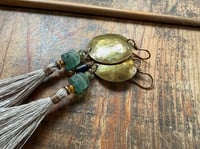 Image 13 of Shangri-La * Linen Tassel earrings/ n8