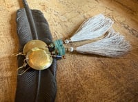 Image 4 of Shangri-La * Linen Tassel earrings/ n8