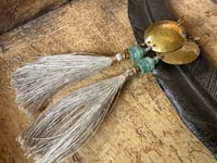 Image 18 of Shangri-La * Linen Tassel earrings/ n8