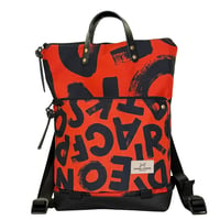 Image 1 of  MOCHILA BOOK HOLDER ICONIC IMPERMEABLE DZ GRAPHIC EDITION (print letras sobre fondo rojo)