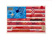 Image 1 of Tiny American Flag Art - ACEO - Art Cards