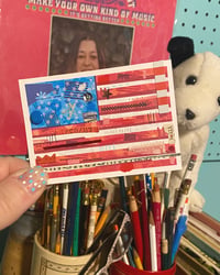 Image 2 of Tiny American Flag Art - ACEO - Art Cards