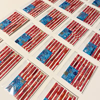 Image 3 of Tiny American Flag Art - ACEO - Art Cards