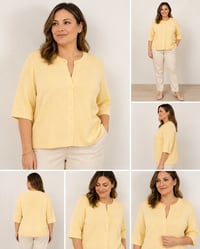 Image 1 of Savida Lemon Yellow Button Knit Cardigan – Size M / UK 12