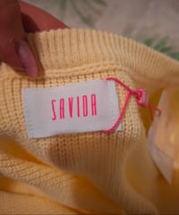 Image 6 of Savida Lemon Yellow Button Knit Cardigan – Size M / UK 12