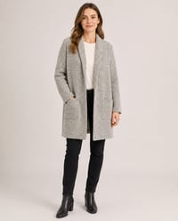 Image 1 of Dunnes Grey Marl Longline Cardigan Jacket – Size 10