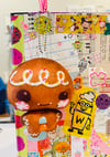 Frosted Gingerbread boy plush- keychain
