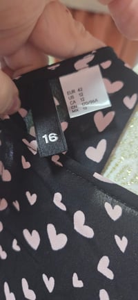 Image 8 of H&M Divided Black & Pink Heart Print Blouse – UK 16