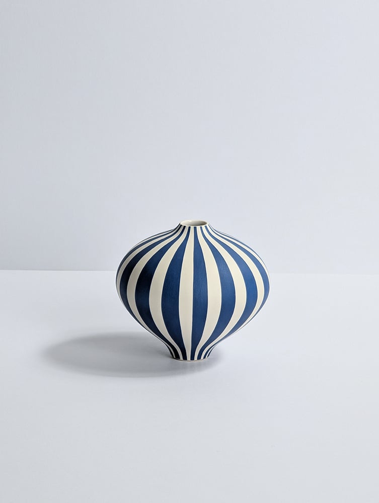 Image of Midi Blue & White Humbug Vase No 2