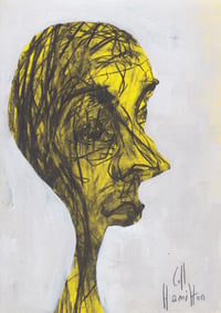 Image 2 of Cuckoo- Sketchbook Drawing in Charcoal and Acrylic Paint on Paper  